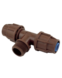 Тройник φ16 х 3/4"м. х φ16 холендър кафяв